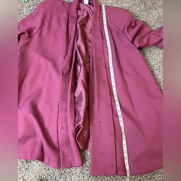 Chad Steven’s Blazer Skirt Set  Pink Pearl Trimmed Swing Blazer Size 12 - Picture 11 of 14